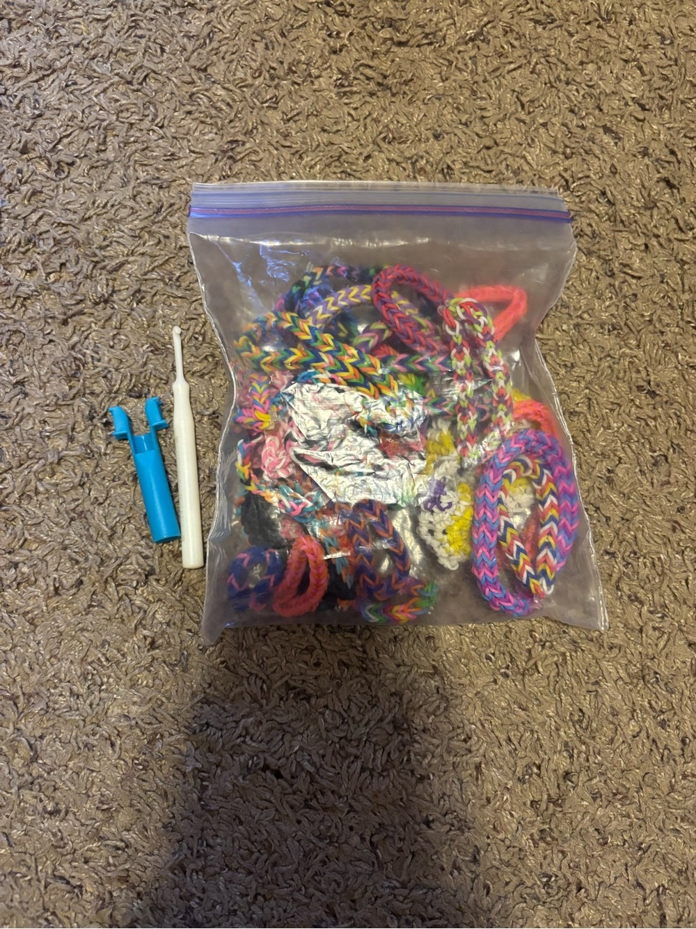 Colorful Rainbow Loom Bracelets and rings & Hook Set